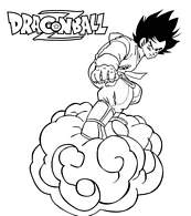 coloriage dragon ball z sur son nuage